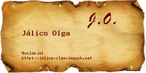 Jálics Olga névjegykártya